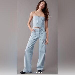 Striped “Railroad” Denim American Eagle Set